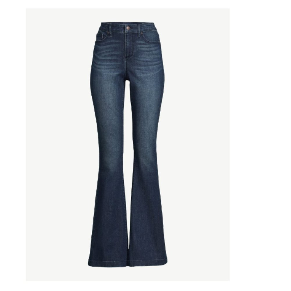 Sofia Jeans Melisa High Rise Flare Jeans Size 16 Short Dark Wash New